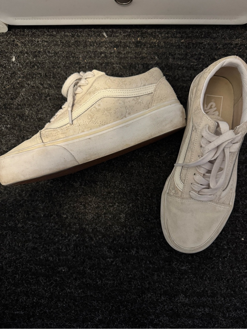 Vans Women's Old Skool Sneakers in Cream/White